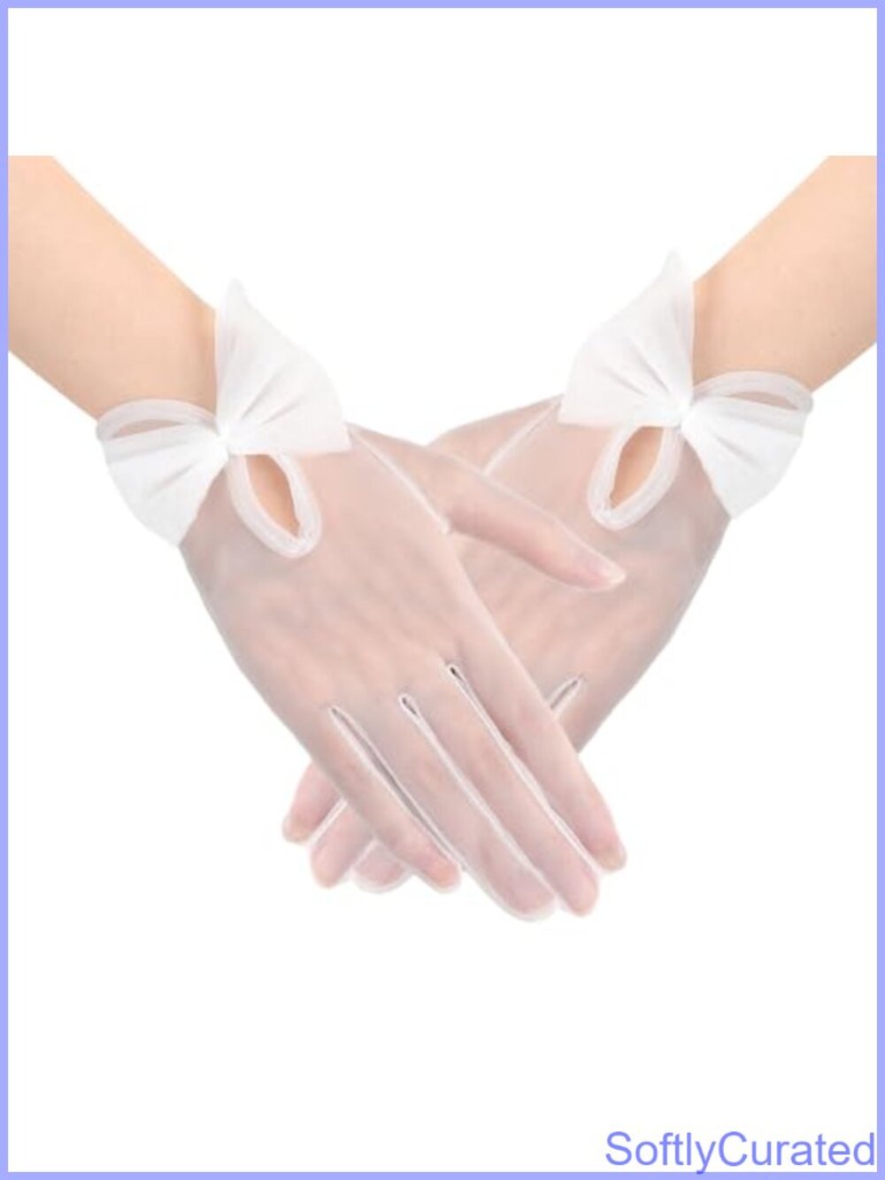 Tulle Bow Gloves Short Mesh Tea Party Wedding Bridal Accessories